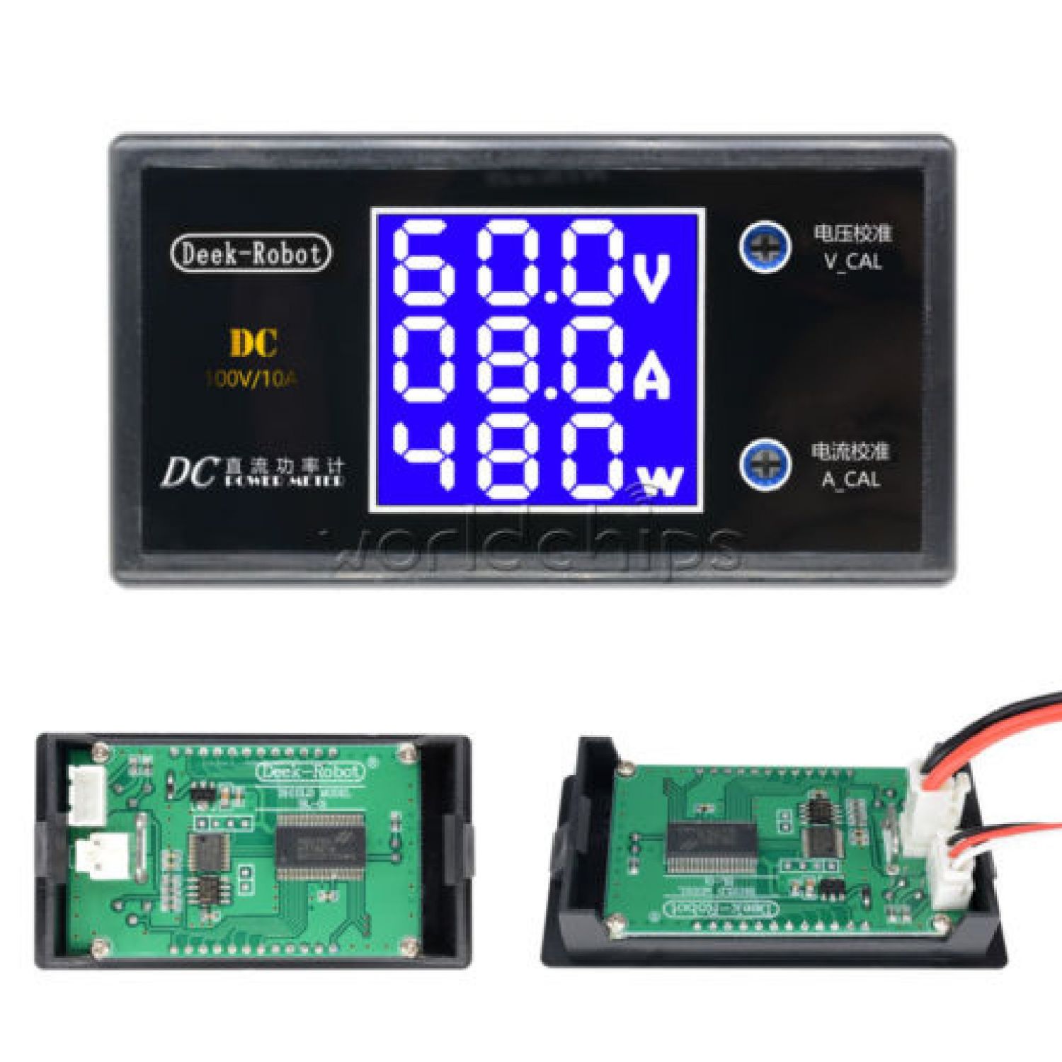 electrolight DC 0-100V 10A LCD Display Digital Voltmeter Ammeter